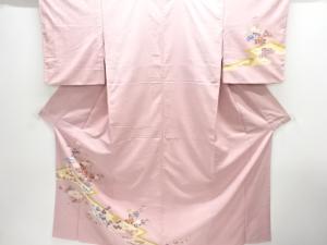 作家物　松竹梅・菊模様手織り紬訪問着